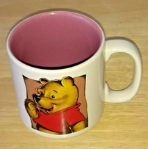 Disney Winnie The Pooh White Coffee Mug Cup Pink Inside 12 oz Made in Thailand - £15.49 GBP