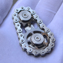 Hot Sale Bicycle Chain Gear Fidget Spinner Grey Metal Plating Sprockets - £23.97 GBP