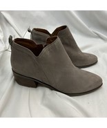 Frano Sarto Suede Leather Ankle Booties Size 6 M Taupe Tan Bootie Low Bl... - $14.80