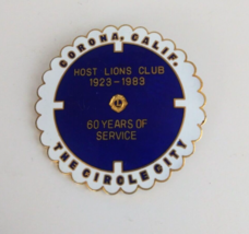 Vtg The Circle City Corona, Calif. 1923-1983 Host Lions Club 60 Years Hat Pin - £4.21 GBP