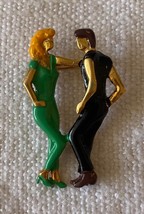 ⭕VTG, Art Deco, brooch, pin, enameled, hand painted, 4cm high, never used - $263.84 MXN