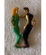 ⭕VTG, Art Deco, brooch, pin, enameled, hand painted, 4cm high, never used - $18.97 CAD