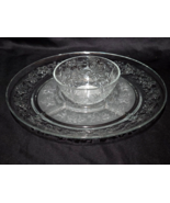 PRINCESS HOUSE 2 Piece Crystal 12.5&quot; FANTASIA Divided Platter And Bowl Set - $33.80 CAD