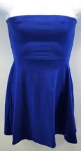 A) Express Woman Blue Fit &amp; Flare Strapless Dress S/P - $14.84