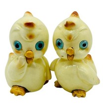 Yellow Baby Duckling Salt Pepper Shakers Ducks Japan Blue Googly Eyes Vintage - £14.98 GBP