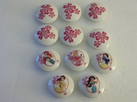 Disney Princess and Pink Flower Replacement Knobs for Drawers 11 Pieces - £12.52 GBP