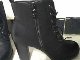 Women&#39;s black leather half-boot - £39.87 GBP