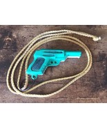 Vtg Hard Plastic Toy Gun Shaped Whistle Novelty Works!  Green &amp; Light Ta... - £7.84 GBP