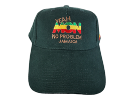 Jamaica Denim Hat Cap Yeah Mon No Problem Green Strapback Vintage - £7.70 GBP