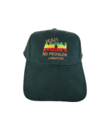 Jamaica Denim Hat Cap Yeah Mon No Problem Green Strapback Vintage - $184.09 MXN