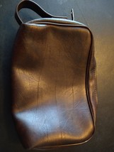 vintage FLINT brown cosmetic toiletry bag EDC - £10.30 GBP