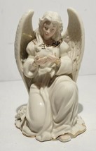 6&quot; LENOX Angelic Visions &quot;Peace Kneeling Angel&quot; #822383-White with Gold Trim - £11.21 GBP