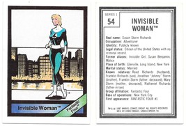 Marvel Universe Series 1 Trading Card #54 Invisible Woman 1987 Comic Images NM - £11.03 GBP