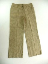 AK Anne Klein Beige Linen Wide Leg Pants Trousers Womens Size 8 Petite - £30.00 GBP