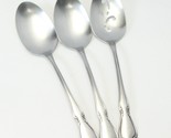 Oneidacraft Chateau Serving Spoons SATIN 8 1/4&quot; Stainless Lot of 3 - $35.27