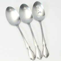 Oneidacraft Chateau Serving Spoons SATIN 8 1/4&quot; Stainless Lot of 3 - £27.65 GBP