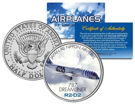 Japan All Nippon Airways R2-D2 Plane STAR WARS Colorized JFK Half Dollar US Coin - £6.80 GBP