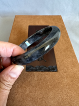 56mm Genuine Burmese Grade A Jadeite Black Icy Wuji Bangle Bracelet 翡翠玉鐲手鐲冰烏雞 - £356.05 GBP