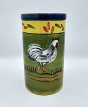 Style-Eyes By Baum Bros 8.75&quot; Ceramic Black &amp; White Rooster Kitchen Canister - £10.11 GBP