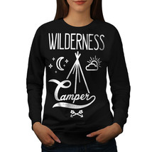 Wellcoda Wild Camper Moon Womens Sweatshirt, Adventure Casual Pullover Jumper - £22.86 GBP+