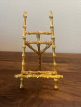 Vintage Gold Ormolu Hollywood Regency Bamboo Ornate Easel Display Stand - £23.62 GBP