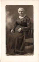 Beautiful Old Woman RPPC Seated for Portrait c1910 Postcard F26 - £13.40 GBP