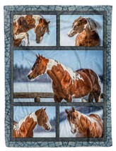 Paint Horse Blankets Gift For Animal Natural Lover Fleece Sherpa Blanket Xmas - $35.79+