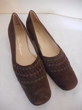 Salvatore Ferragamo Boutique Brown Suede Pumps Womens Sz 7.5 3 A (N+) 1&quot;... - $5,218.81 MXN