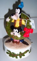 Schmid L/E Goofy Mickey Music Box &#39;81 Plays Rudolph The Red Nosed Reindeer VTG - £70.93 GBP