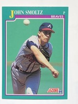 John Smoltz 1991 Score #208 Atlanta Braves MLB Baseball Card - £0.93 GBP
