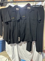 Vintage Military US Naval Academy Working Blue Uniform 4 Shirts &amp; 1 Pant... - £77.76 GBP