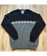 Vintage Untied Brand 100% Acrylic Sweater Holiday Ugly Grandpa Size L Bl... - $34.74 CAD