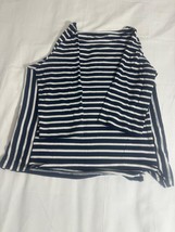 Keren Hart Women's Small Black & White Stripes Cotton Blend Shirt Top RN#010089 image 10