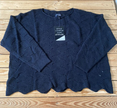 Attitudes By Renee NWT Women’s Scalloped Detail Sweater Size XL Black BN - £17.13 GBP