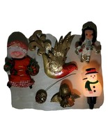 Cheesy Ugly Christmas Decorations 6 Pieces Angel Granny Metal Bird Snowm... - $20.81