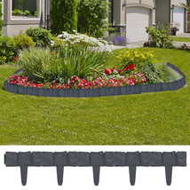  Lawn Fence Stone Look 41 pcs Plastic 393.7" - $2,106.85 MXN