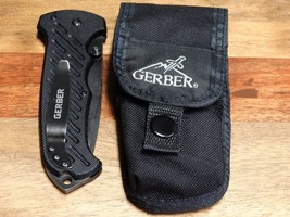 Gerber 06 Folding Knife 3.8&quot; Black Tanto Combo Blade, G10 Handles - £100.34 GBP