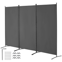 VEVOR Room Divider, 3-Panel, Folding Privacy Partition, Freestanding, Grey - $46.90