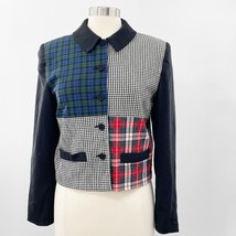 VTG Susan Bristol Womens Black Patch work Color Blocked Lined Jacket Size 6 - £19.68 GBP