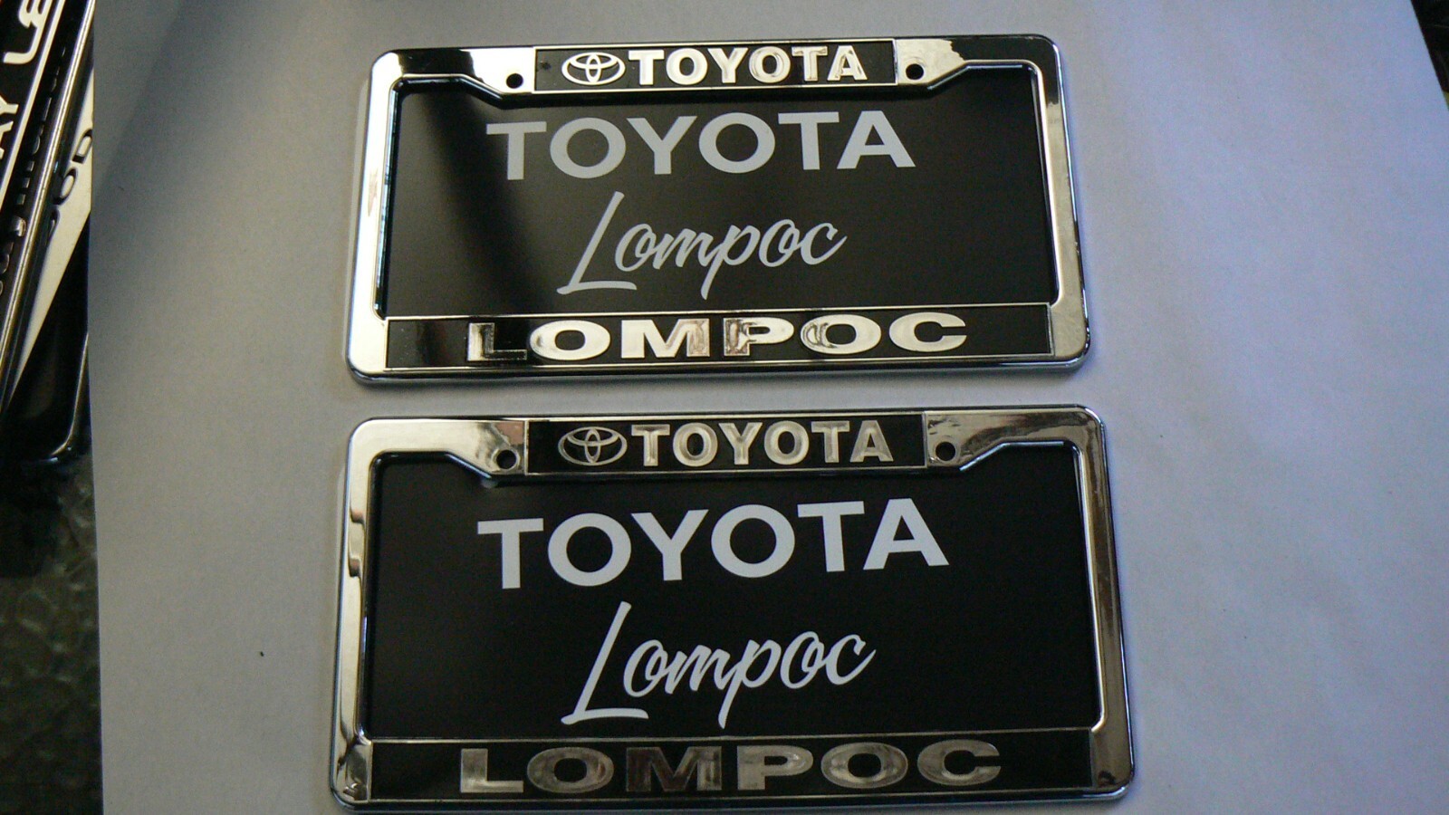 Pair of 2X Toyota Lompoc License Plate Frame Dealership Plastic - $26.84