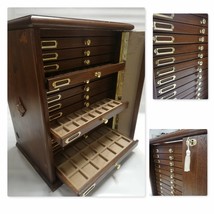 Money Chest Medals Table IN Real Wood And Velvet Italian 15 +1 Drawer - £727.12 GBP