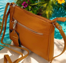 New Orange Cowhide Leather Small Handbag Crossbody Shoulder Bag  Purse f... - $29.99