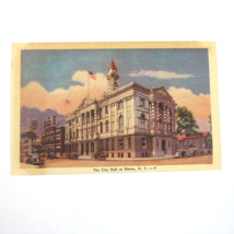 Linen Postcard Elmira New York City Hall Elmira Tobacco Vintage 1940s UNPOSTED - £4.76 GBP