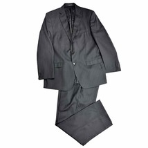 VTG Joseph Abboud Mens 3 button Suit Black Pin Striped App. Sz  44 - $87.32