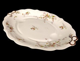 C. Ahrenfeldt 18&quot; Porcelain Serving Platter, Welled &amp; Walled, Floral w/Gold Trim - £96.75 GBP