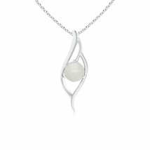 ANGARA 1.25 Ct Moonstone Angel Wing Bypass Pendant in Sterling Silver (A, 7mm) - £141.82 GBP