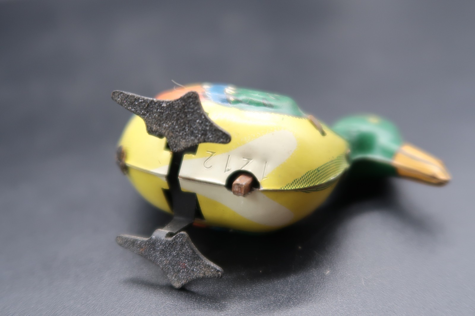 Vintage Friction Tin Litho Toy Duck No Key #1212 Unbranded Item image 12
