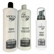 NIOXIN System 2 Cleanser &amp; Scalp Therapy Duo Set(33.8oz each) + Treatment 3.38oz - $64.99