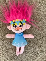 Dreamworks Trolls Pink princess poppy plush stuffed troll doll 9” - £9.01 GBP