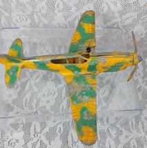 Hubley Airplane Plane Camouflage Camo Green Yellow Iron Vintage Toy Project - £7.02 GBP